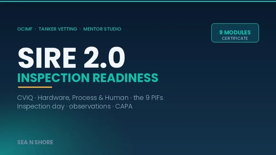 SIRE 2.0 Inspection Readiness course cover